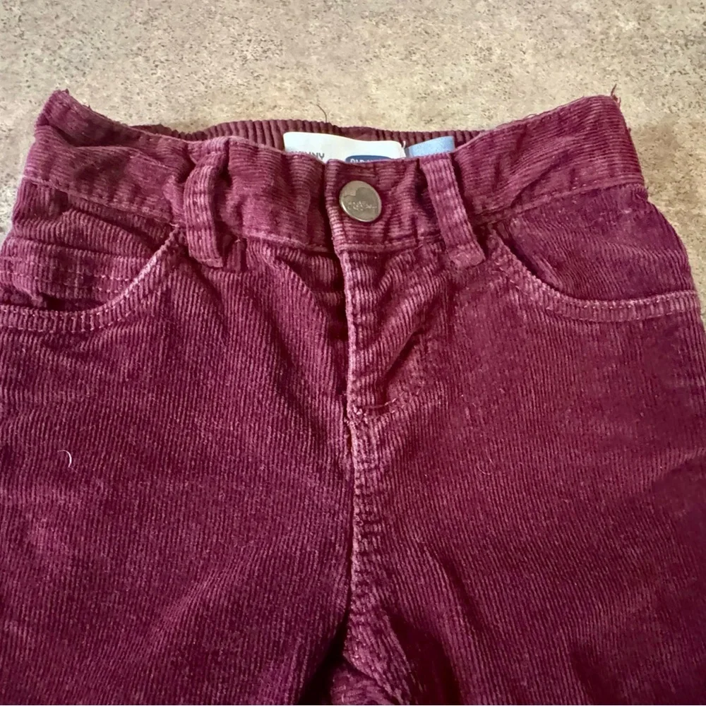 Old Navy - Kids Maroon Skinny Corduroy Pants, Size 12-18M